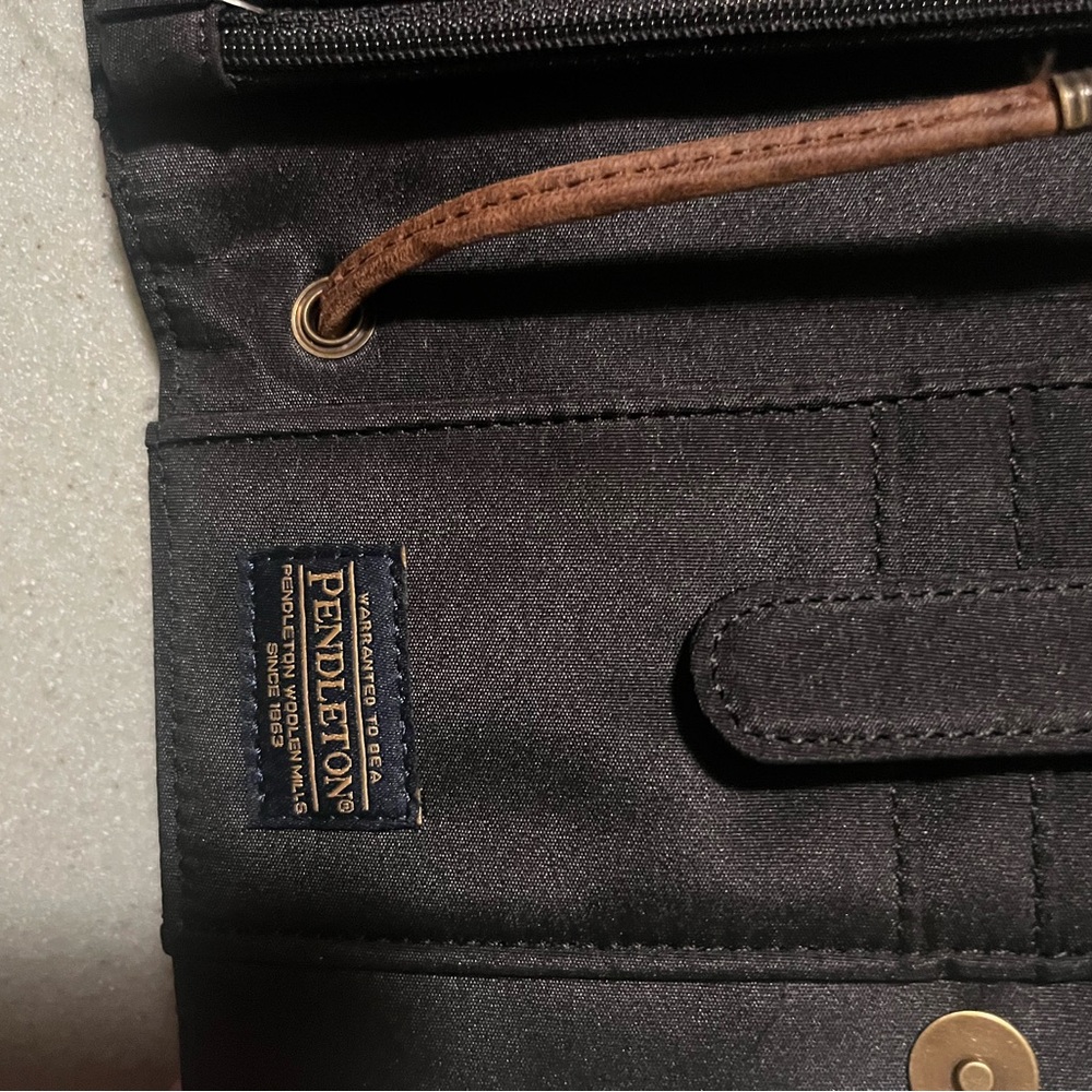 Pendleton Black Crossbody with Orange, Yellow, Bl… - image 7